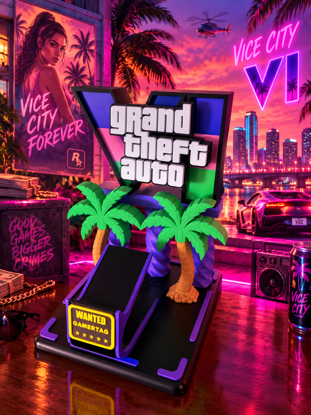 Supporto controller GTA VI (Traghetta Personalizzabile)